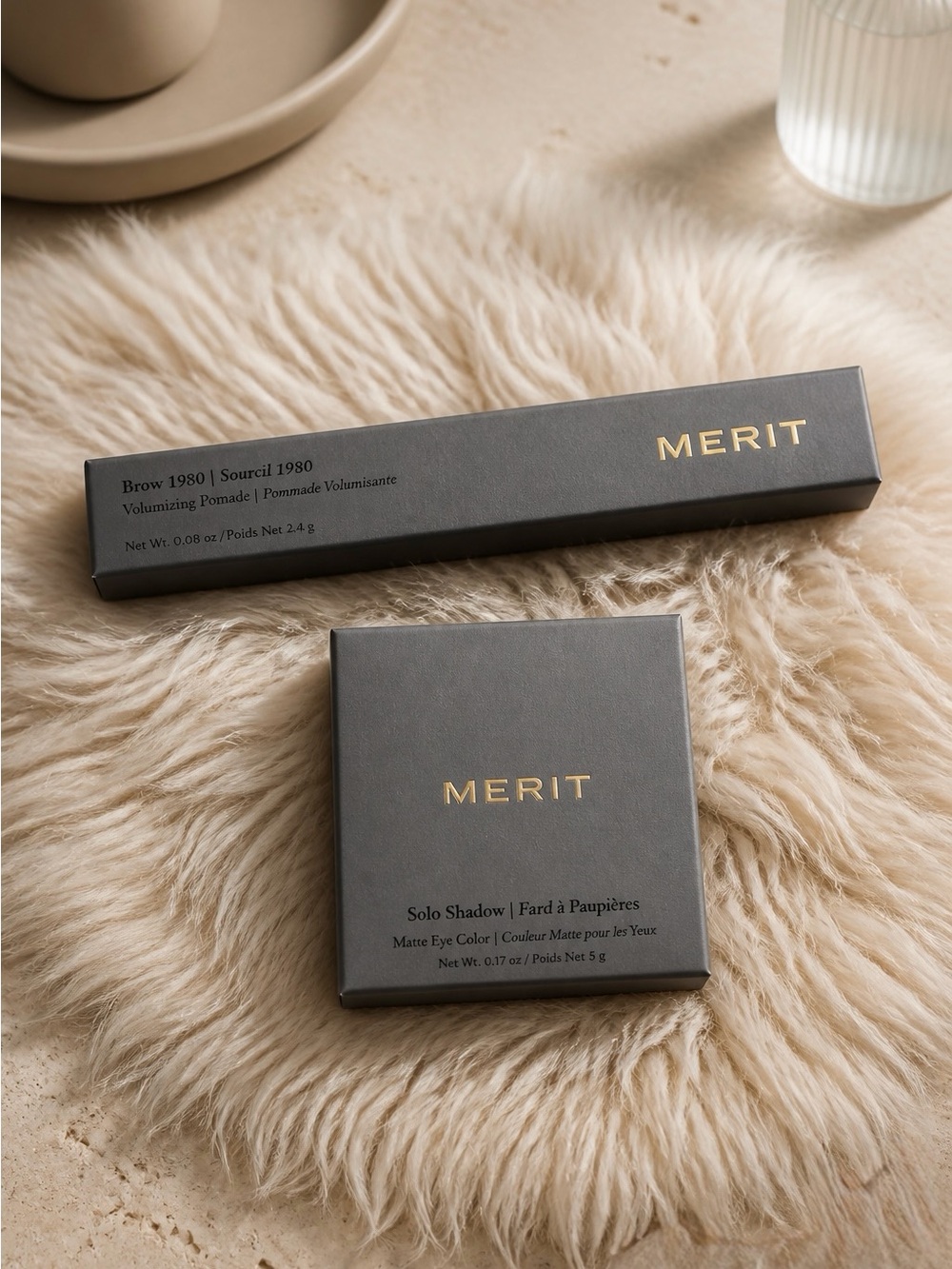 MERIT mascara  black & Solo Shadow color brown